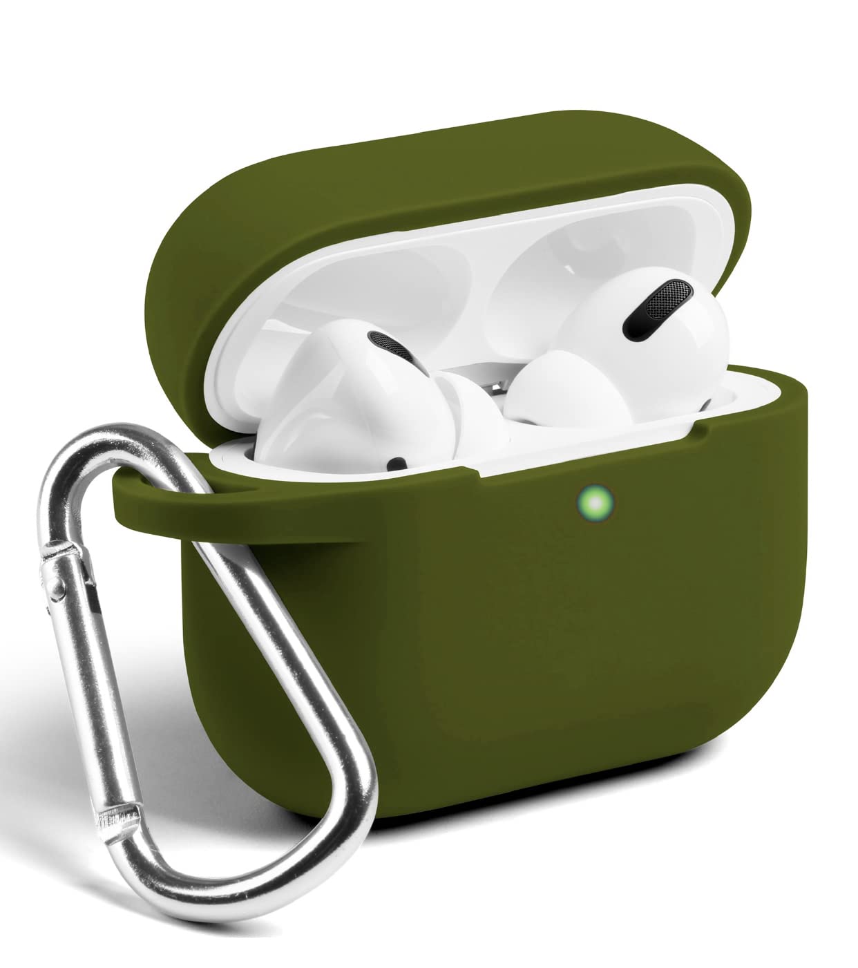 IceSword AirPods Pro 2nd 1st Generation Case Cover Full Protective Silicone Soft Shell Keychain for Men Women Green