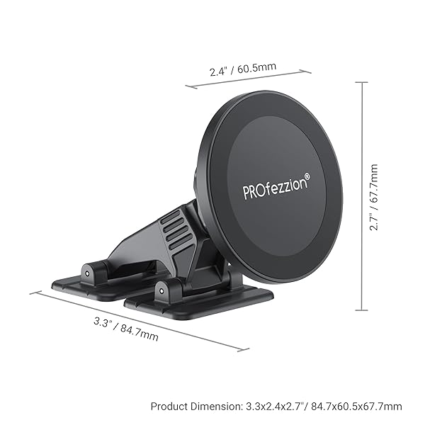 PROfezzion PROfezzion 2-Pack MagSafe Car Mount - Magnetic Phone Holder for iPhone 16/15/14/13/12 & All Phones - Dashboard & Office Use - View 9 of 9