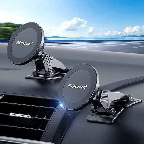 PROfezzion PROfezzion 2-Pack MagSafe Car Mount - Magnetic Phone Holder for iPhone 16/15/14/13/12 & All Phones - Dashboard & Office Use - View 2 of 9