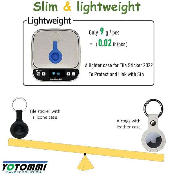 Counlisha 4-Pack Silicone Cases for Tile Stickers 2022: Keychain & Pet Collar Accessories in Black, Green, Pink, Blue - View 5 of 8