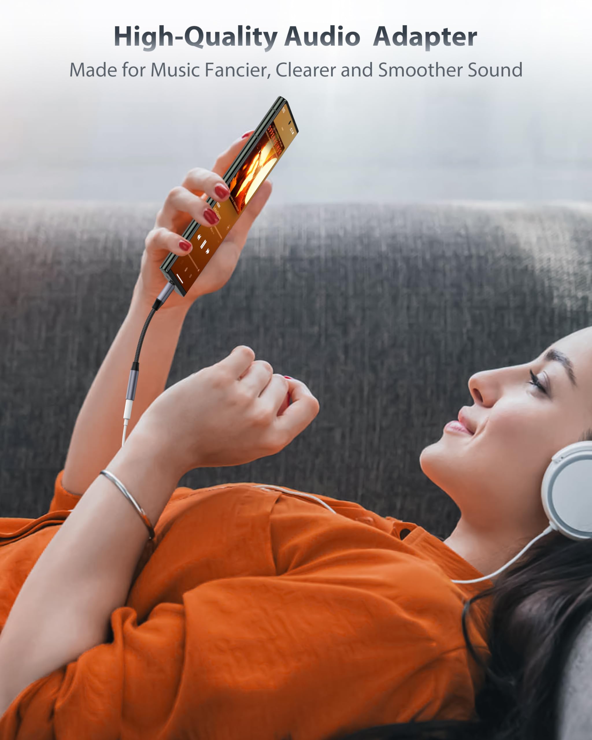 Stouchi Stouchi USB C to 3.5mm Female Adapter Hi-Fi Dongle for iPhone 15 Pixel 8 7 6a Samsung Galaxy S22 S21 Ultra Z Flip Note20 2022 iPad Pro Grey - View 3 of 7