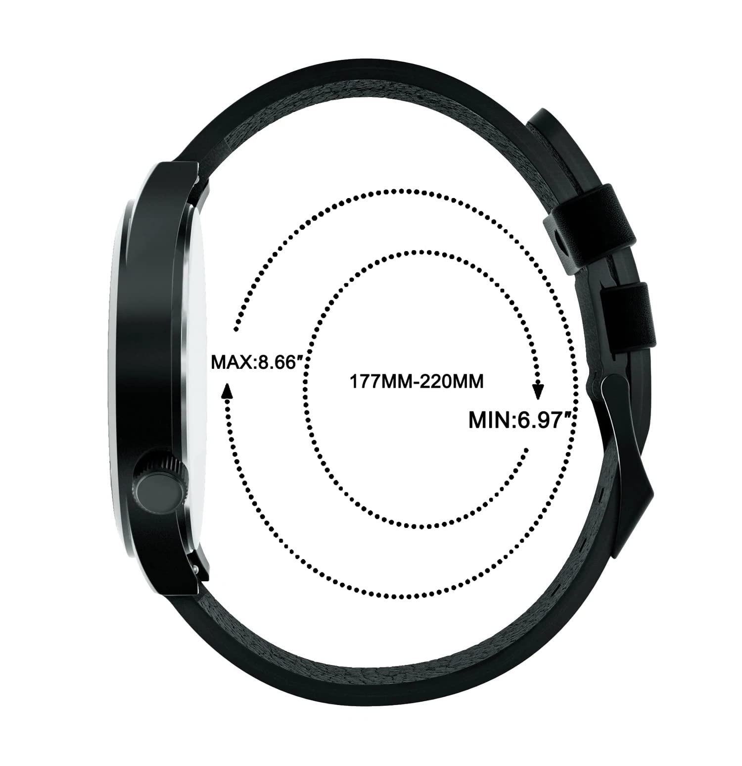 JIANDUN JIANDUN Mens Black Minimalist Waterproof Fashion Wrist Watch Leather Band Unisex Dress Black Red - View 3 of 7