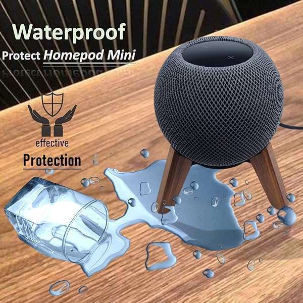Counlisha Real Wood Stand for HomePod Mini - Walnut Tripod Holder with Metal Frame & Anti-Slip Pad for Stability - View 6 of 10