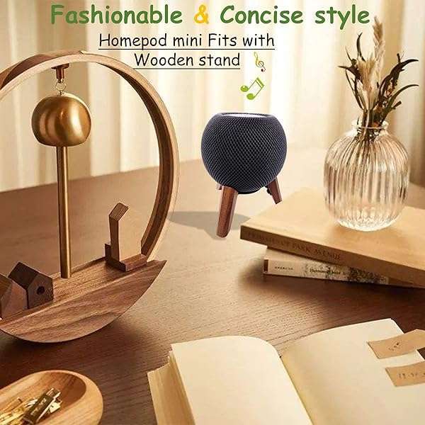 Counlisha Real Wood Stand for HomePod Mini - Walnut Tripod Holder with Metal Frame & Anti-Slip Pad for Stability - View 8 of 10