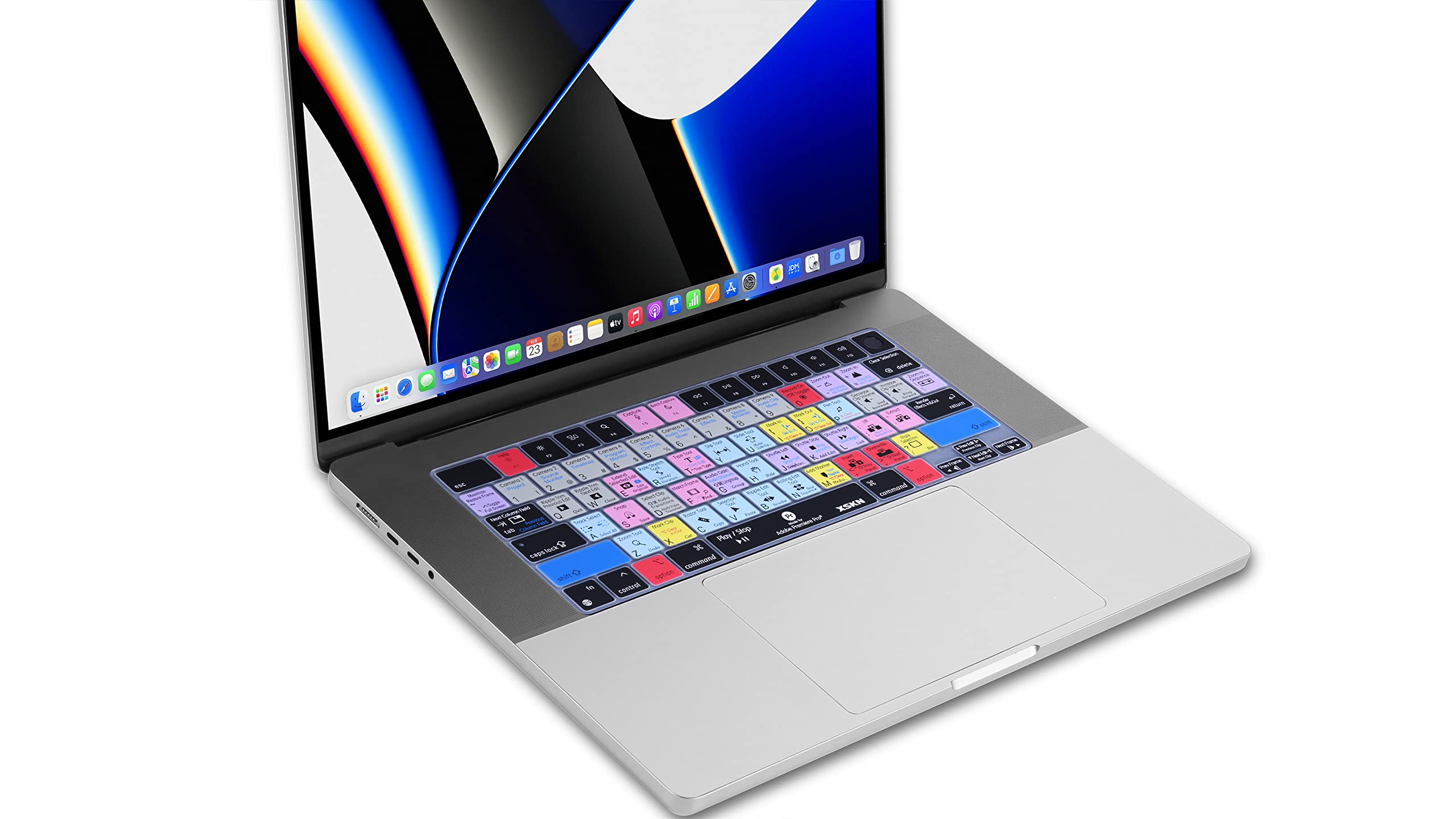 XSKN Premiere Pro Shortcut Silicone Keyboard Cover for 2021 MacBook 14 inch A2442 16 A2485 with M1 Max Liquid Retina XDR Display Touch ID - View 3 of 6