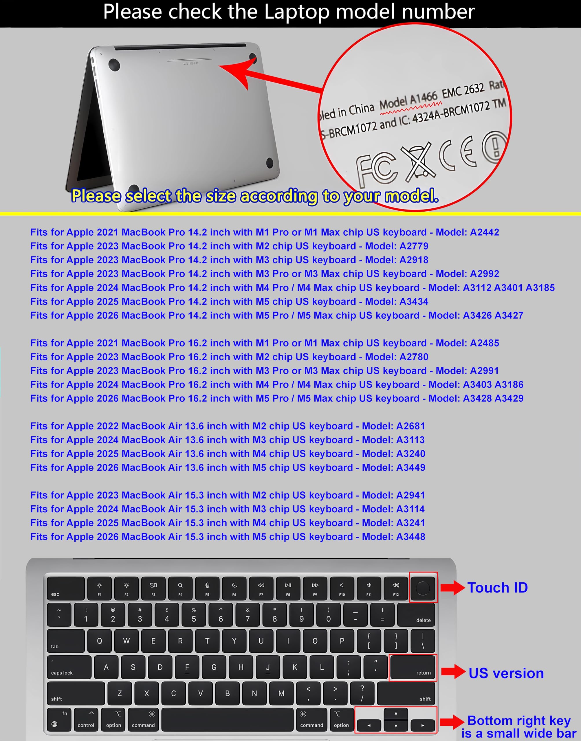 XSKN Premiere Pro Shortcut Silicone Keyboard Cover for 2021 MacBook 14 inch A2442 16 A2485 with M1 Max Liquid Retina XDR Display Touch ID - View 6 of 6