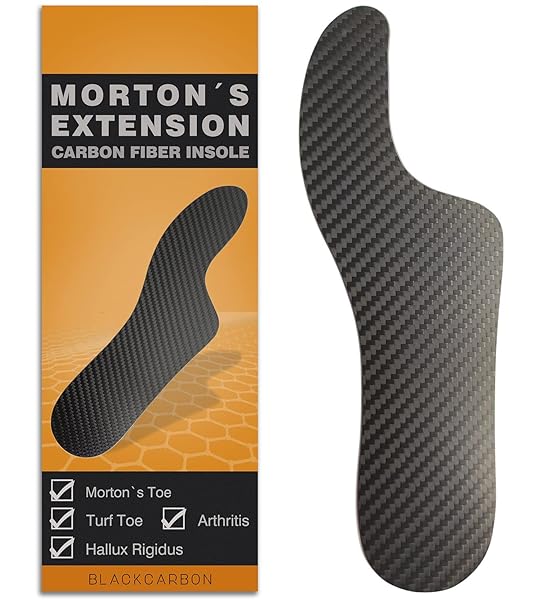 Leeuoe Morton's Extension Orthotic Carbon Fiber Insole Rigid Foot Support Insert for Morton's Toe Turf Toe Hallux Rigidus Arthritis Men Size 11 Women 12
