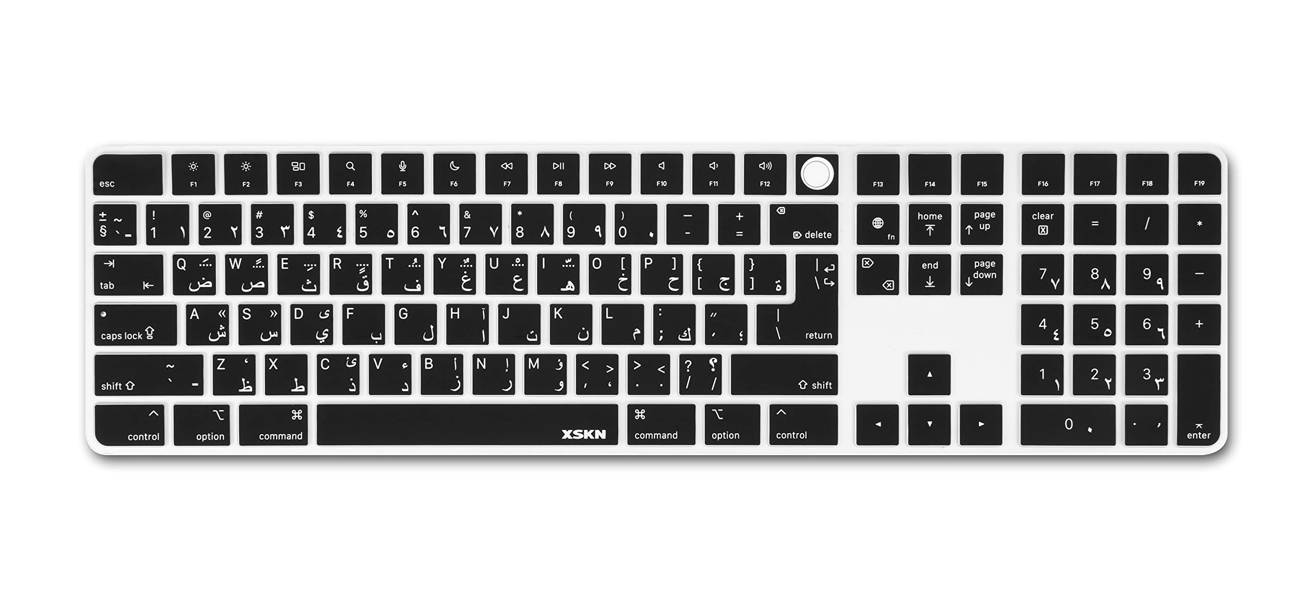 XSKN Arabic Black Silicone Keyboard Cover for 2021 Apple 24 inch iMac M1 Magic Keyboard Model A2520 Keyboard Accessories EU US Version K391 - View 2 of 6