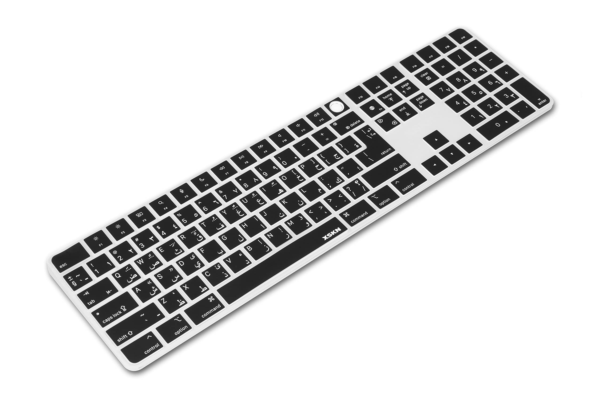 XSKN Arabic Black Silicone Keyboard Cover for 2021 Apple 24 inch iMac M1 Magic Keyboard Model A2520 Keyboard Accessories EU US Version K391 - View 4 of 6