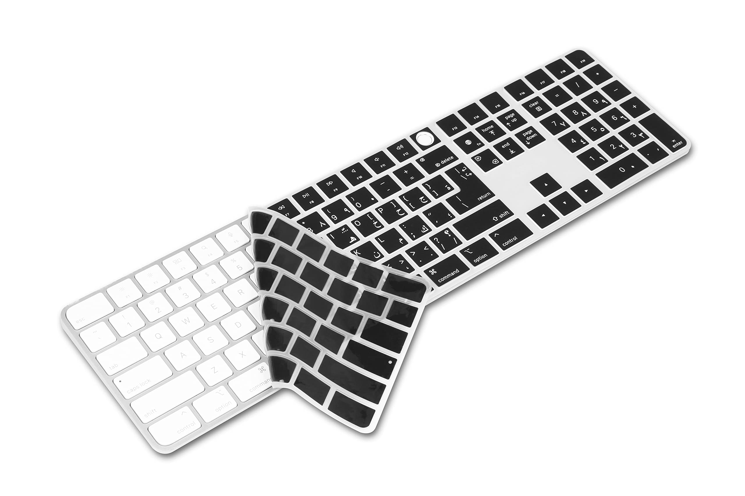 XSKN Arabic Black Silicone Keyboard Cover for 2021 Apple 24 inch iMac M1 Magic Keyboard Model A2520 Keyboard Accessories EU US Version K391 - View 5 of 6