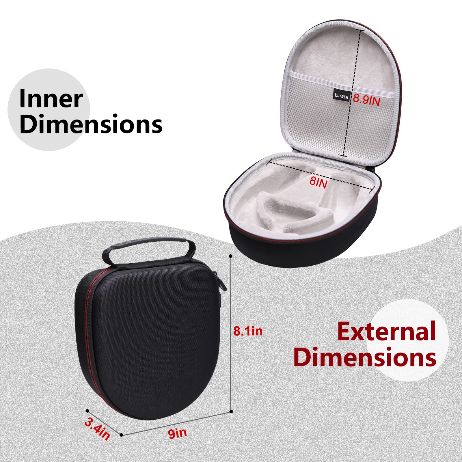 LTGEM Hard Case for BlueParrott and JLab Go Work Gen 2 Bluetooth Headsets Travel Protective Storage Bag - View 7 of 8