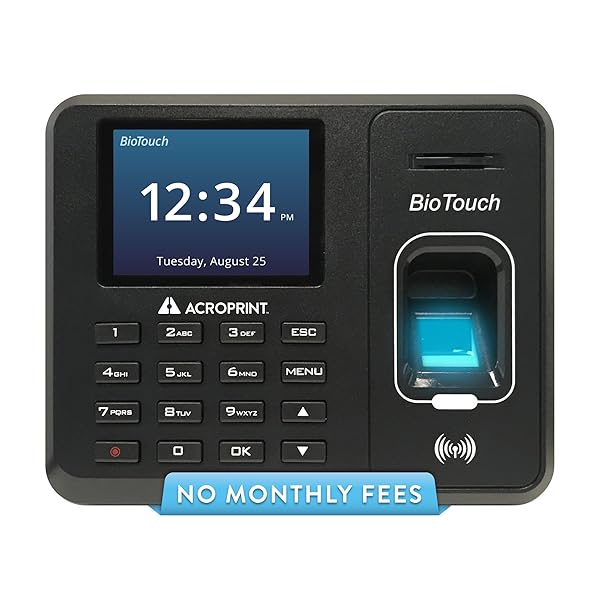 Acroprint Acroprint BioTouch Automatic Biometric Fingerprint Proximity Time Clock No Monthly Fee