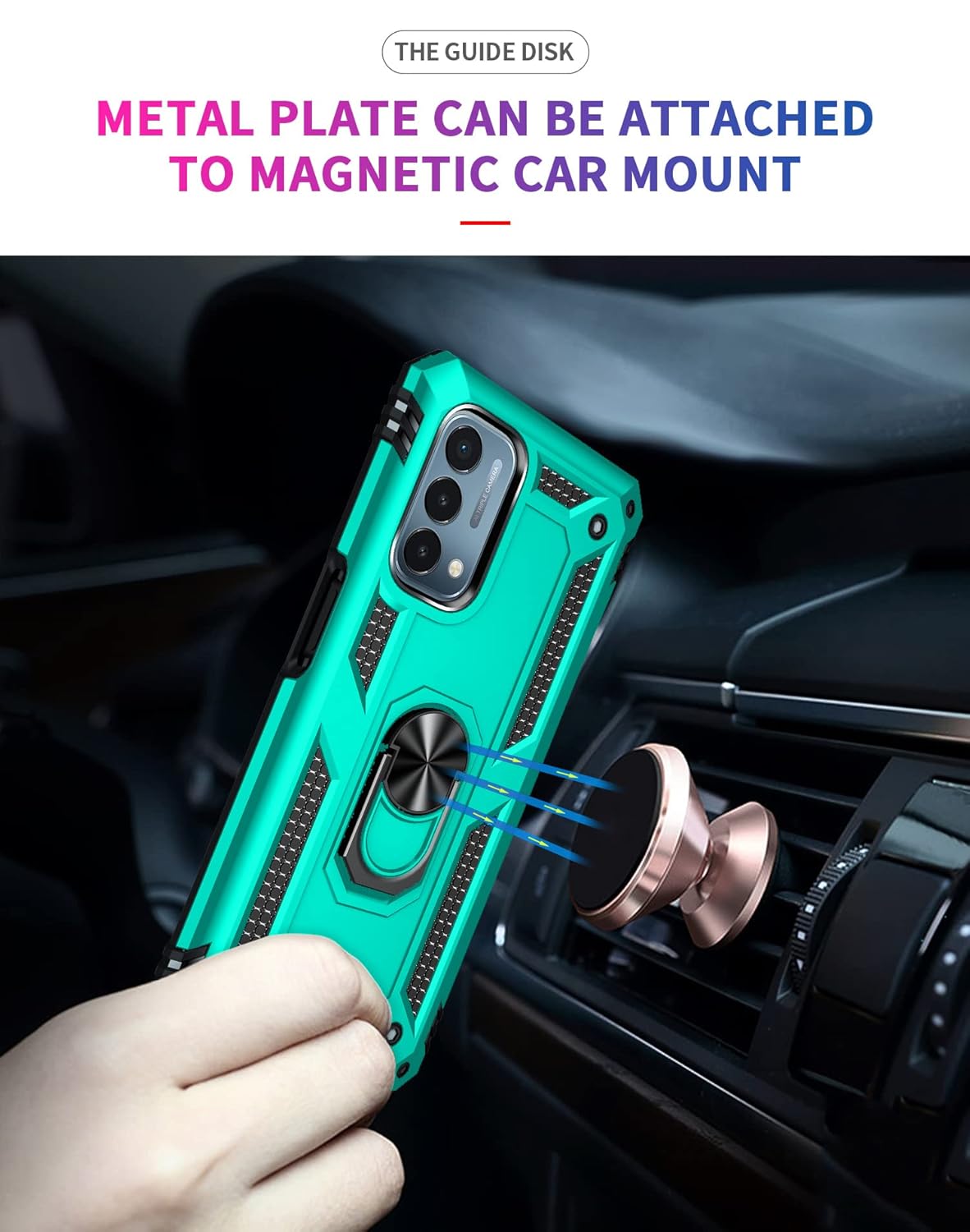 SKTGSLAMY OnePlus Nord N200 5G Case with Screen Protector Military Grade 16ft Drop Tested Cover and Magnetic Kickstand Mint - View 4 of 8