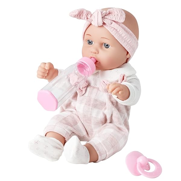 Enjoyin Enjoyin 12 Inch Baby Doll Gift Set with Pink Clothes Pacifier Blanket and Feeding Bottle Perfect Gift for Ages 3 and Up