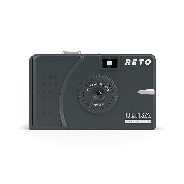 RETO RETO Ultra Wide 35mm Reusable Film Camera - 22mm Lens, Lightweight & Easy to Use (Charcoal)