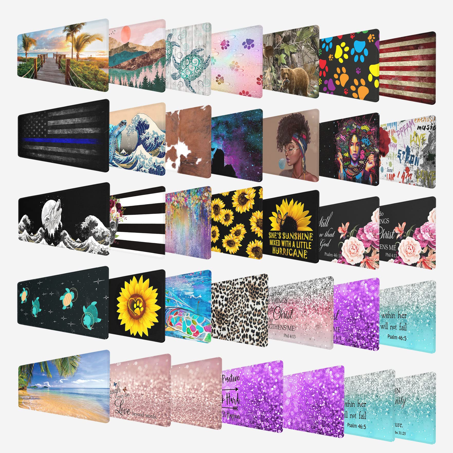 Yuxcfhjfe Large Gaming Mouse Pad XL Ergonomic Desk Pad with Stitched Edges and Cup Coaster featuring Philippians 4:13 Bible Verse Peony Flower - View 9 of 9