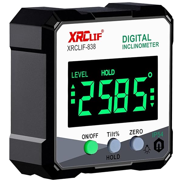 XRCLIF XRCLIF Digital Angle Gauge Meter: Magnetic Base Level Box & Protractor for Carpentry & Masonry