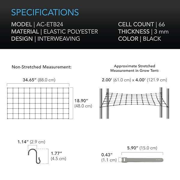 AC Infinity AC Infinity 2x4' Grow Tent Trellis Netting - Heavy-Duty Plant Support for Hydroponics & Gardening - View 4 of 5