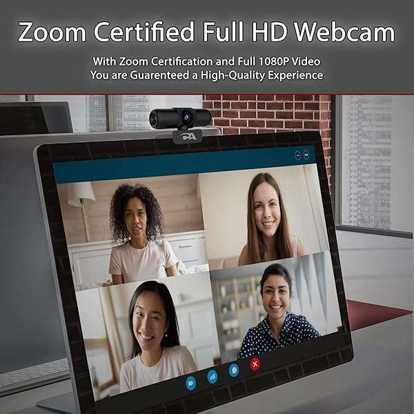 Cyber Acoustics CA Essential Super HD Webcam WC-3000: Zoom Certified 5MP, Autofocus, Dual Mics, 30fps Video - View 4 of 8
