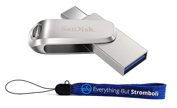 Everything But Stromboli SanDisk 64GB Type-C Ultra Dual Drive Luxe for Acer Chromebooks + Free Lanyard - Fast Storage Solution