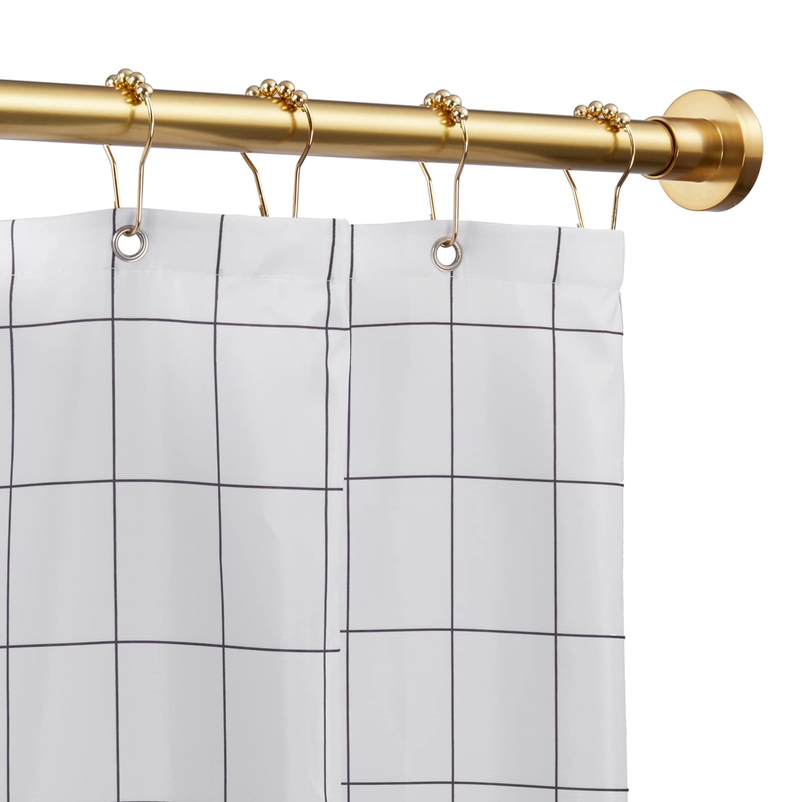 eboatop EBOATOP Shower Curtain Rod Tension No Rust No Drill Non Slip Spring Metal Steel Gold 43-73 Inches - View 6 of 9