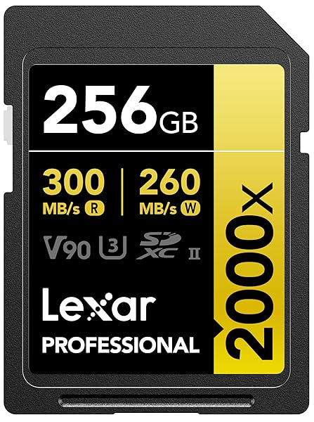 Lexar Lexar 256GB Professional 2000x SDXC Card: UHS-II, 8K Video, 300MB/s for DSLR & Cinema Cameras - View 2 of 9
