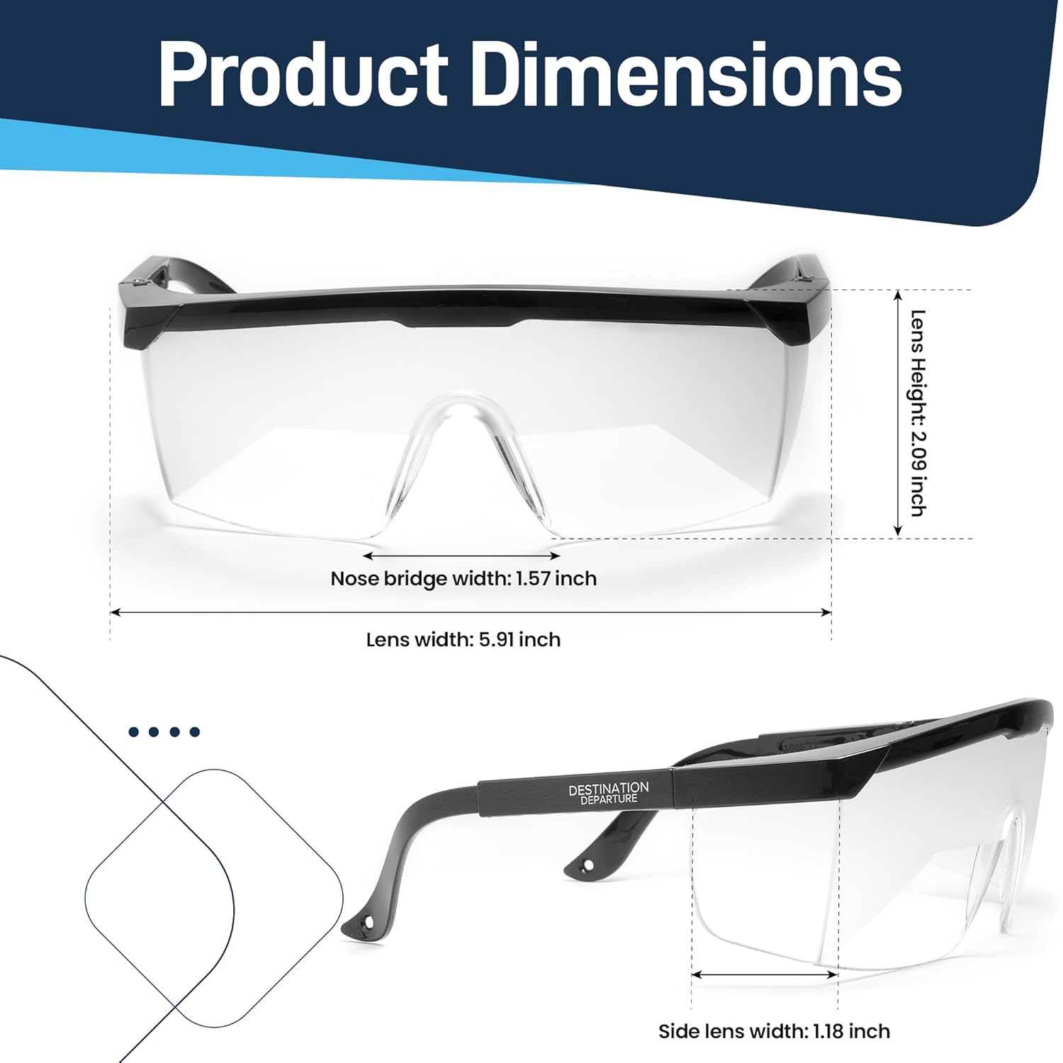 Destination Departure Destination Departure Foggles IFR Training Aviation Glasses Adjustable Frosted Lenses Simulate Meteorological Conditions for Effective Training - View 4 of 8