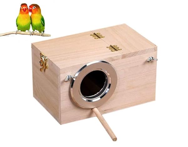 zmgmsmh ZMGMSMH Bird Nest Breeding Box Cage Wooden House for Finch Lovebirds Cockatiel Budgie Conure Parrot 8 Inch X 5 Inch X 5 Inch