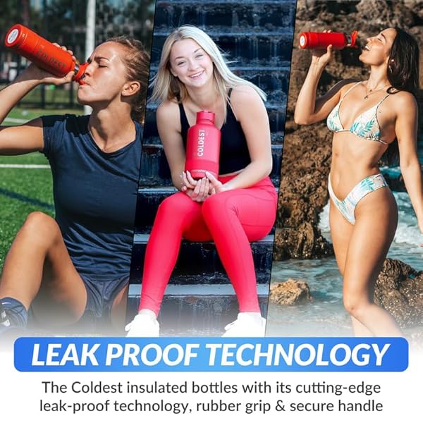 The Coldest Water Coldest Water Bottle 21 oz - Rose Gold Metal Thermos with Straw Lid | Vacuum Insulated, Leak Proof & Cupholder Friendly - View 9 of 11