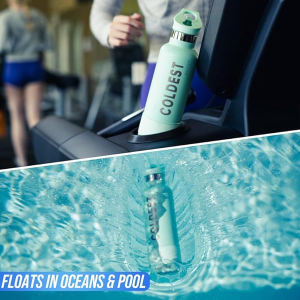 The Coldest Water Coldest Water Bottle 21 oz - Rose Gold Metal Thermos with Straw Lid | Vacuum Insulated, Leak Proof & Cupholder Friendly - View 11 of 11