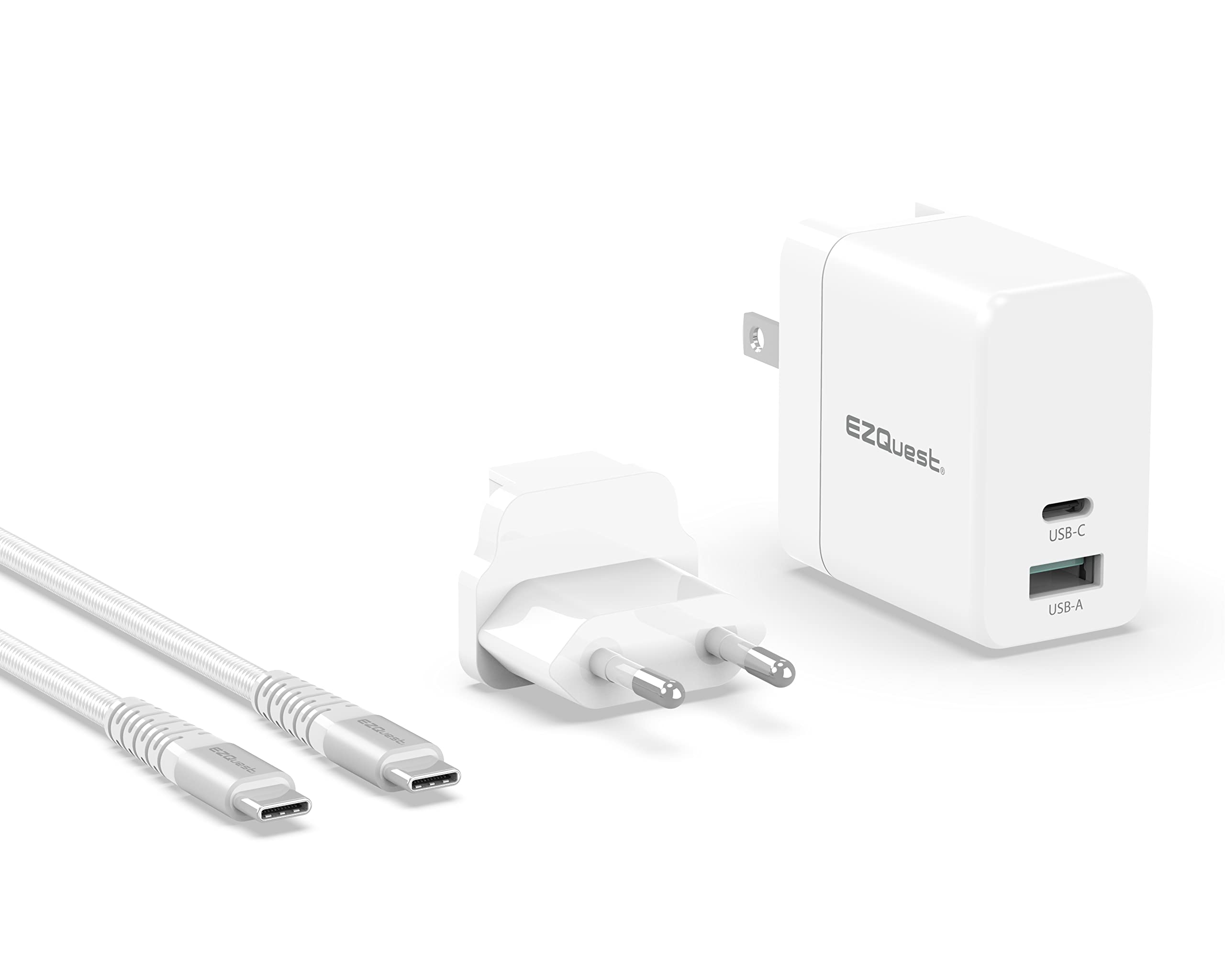 EZQuest EZQuest 65W USB-C Charger with 2M Cable - Fast PD Charging for MacBook Pro & Type C Devices - EU Compatible