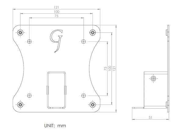 Gladiator Joe Gladiator Joe VESA Arm Adapter for HP Pavilion M Series Monitors - Compatible with M22f, M24f, M27f, M32f & More - View 3 of 8