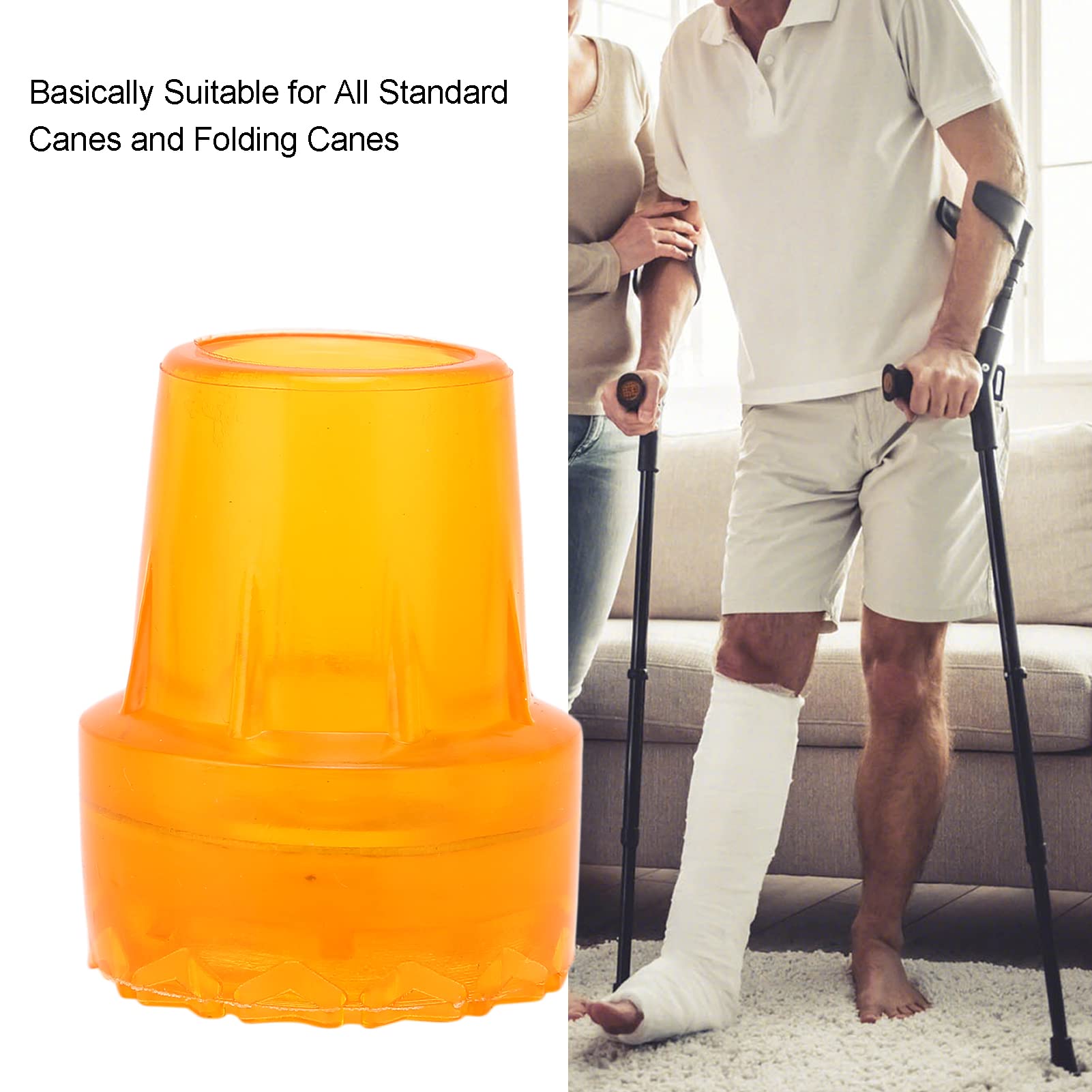 Dioche Crutch Tips 5Pcs 19mm Thick Rubber Skid Resistant Wearproof Cane Accessories - View 2 of 9