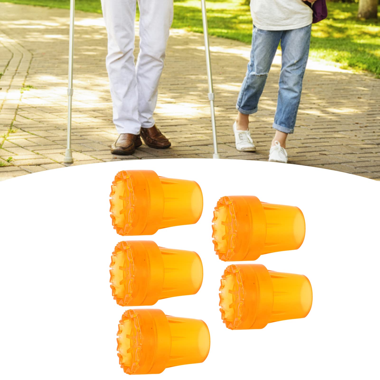 Dioche Crutch Tips 5Pcs 19mm Thick Rubber Skid Resistant Wearproof Cane Accessories - View 4 of 9