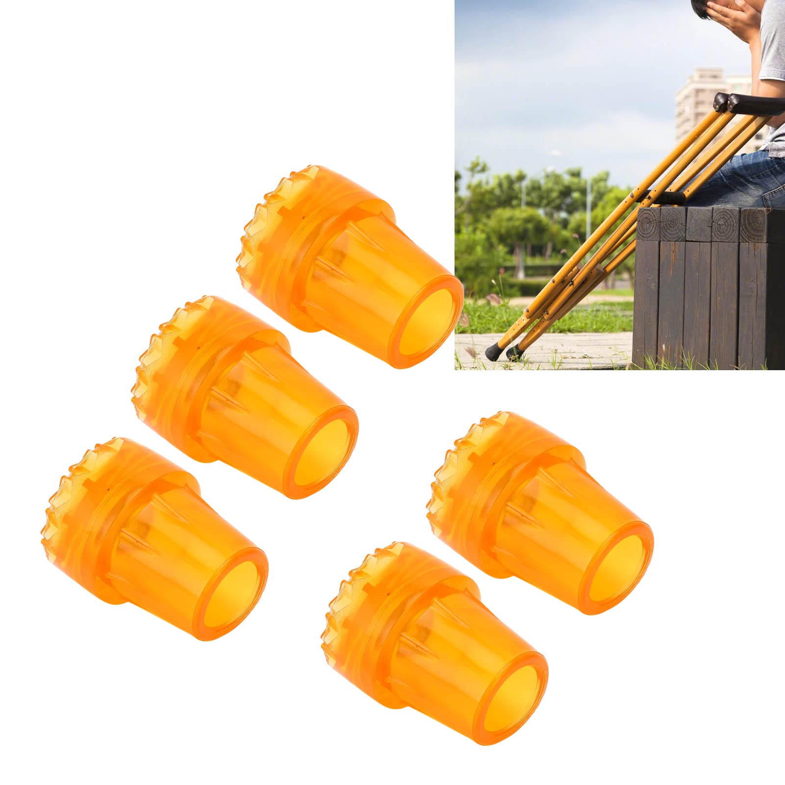 Dioche Crutch Tips 5Pcs 19mm Thick Rubber Skid Resistant Wearproof Cane Accessories - View 5 of 9