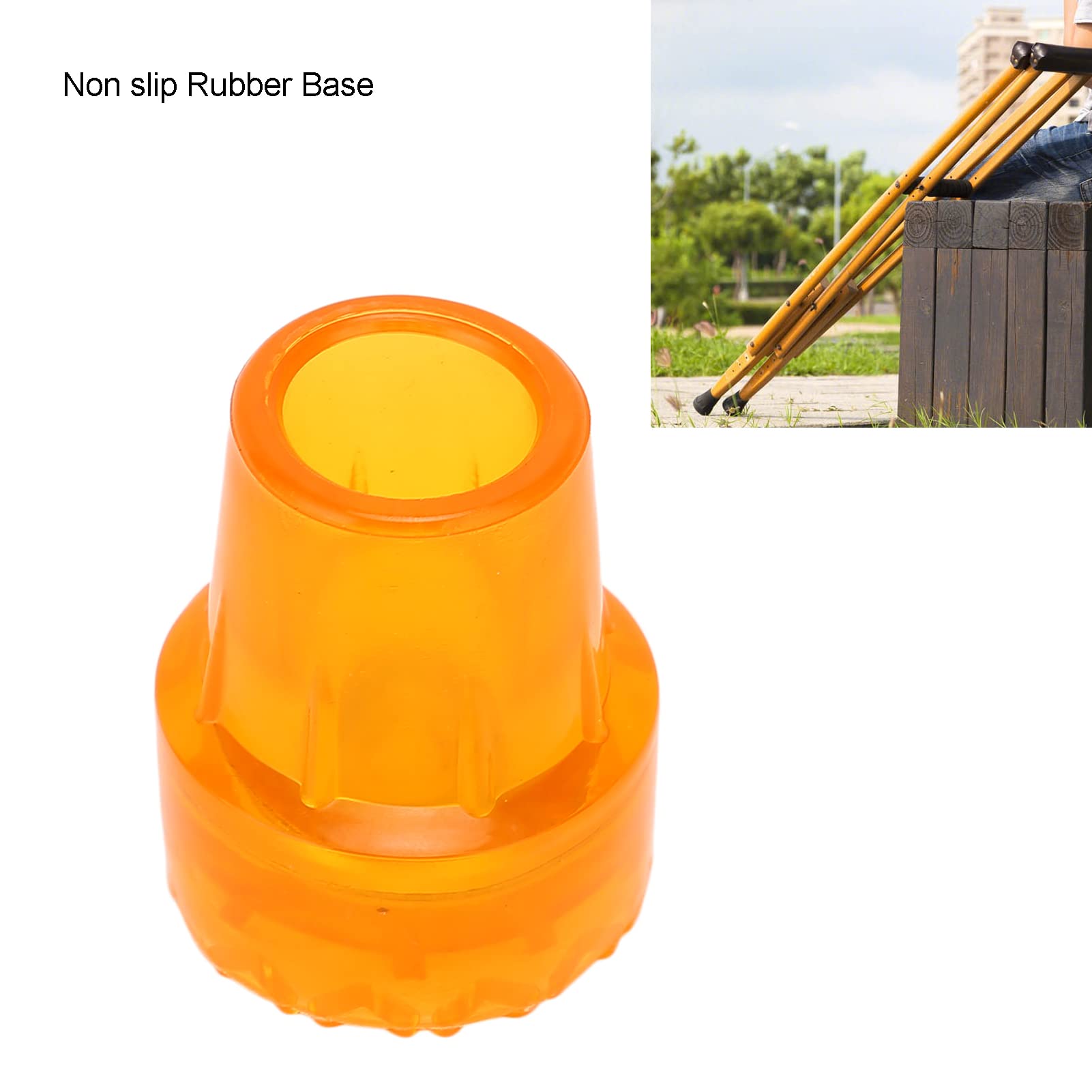 Dioche Crutch Tips 5Pcs 19mm Thick Rubber Skid Resistant Wearproof Cane Accessories - View 8 of 9