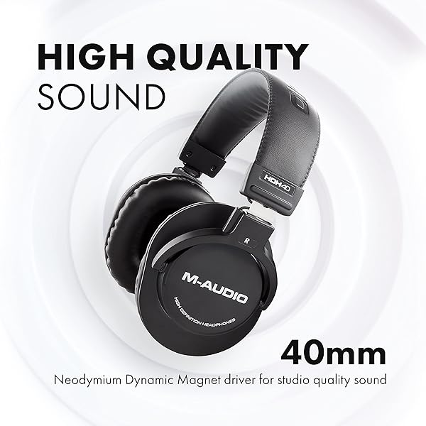 M-AUDIO Buy M-Audio HDH40 Over Ear Studio Headphones - Perfect for Monitoring, Podcasting & Recording - View 4 of 11