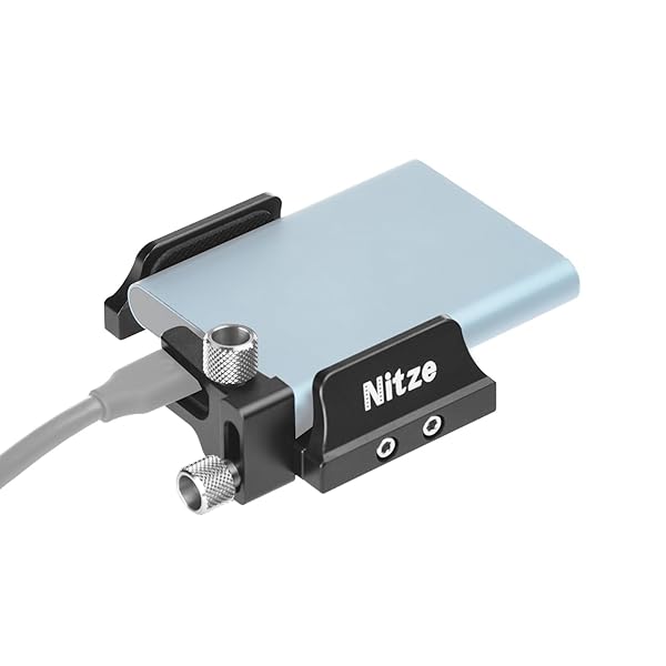 Nitze Nitze Universal SSD Mount Bracket for Samsung T5/T7 & SanDisk SSDs - Secure Holder with USB-C Cable Clamp (N42C) - View 3 of 9