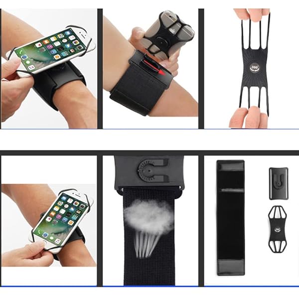 Bobrand 360 Rotatable Sport Running Armband Phone Holder for Samsung Galaxy S21 S22 S23 S24 iPhone 11 12 13 14 15 Pro Max Google Pixel Moto G - View 6 of 9