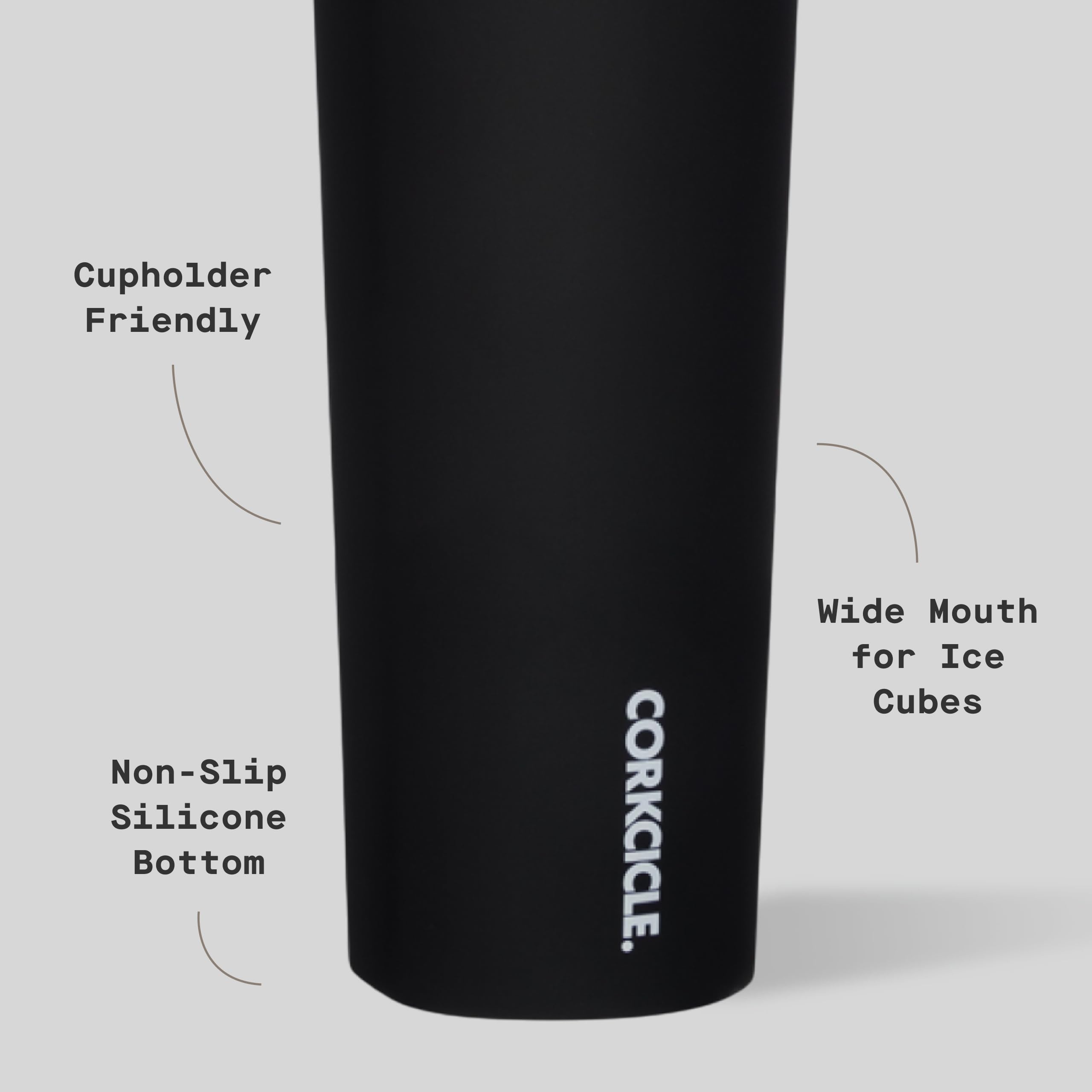 Corkcicle Corkcicle Sport Canteen Insulated Tumbler Black 32 oz Reusable Water Bottle Keeps Drinks Cold for 25 Hours Hot for 12 Hours Cupholder Friendly - View 4 of 9