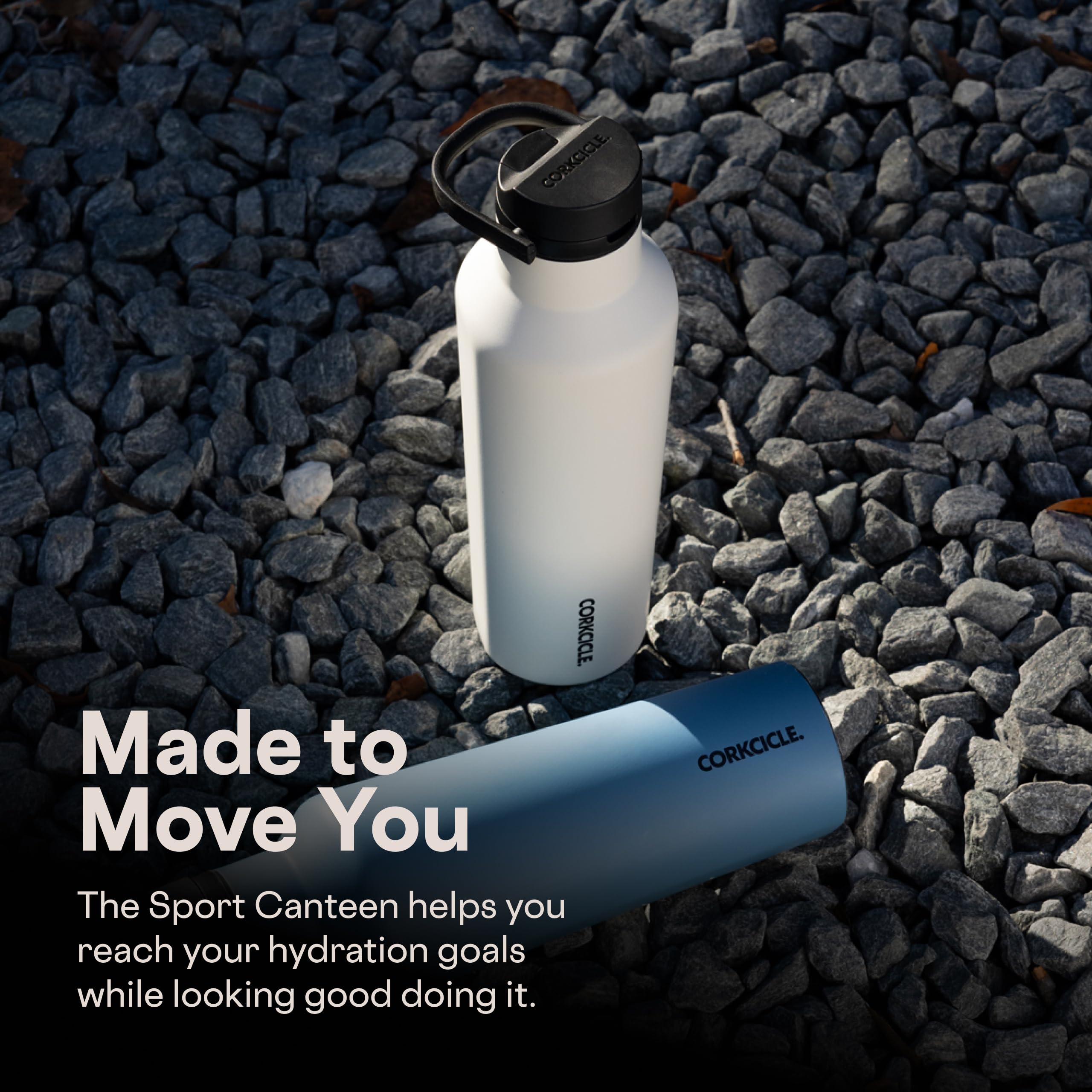 Corkcicle Corkcicle Sport Canteen Insulated Tumbler Black 32 oz Reusable Water Bottle Keeps Drinks Cold for 25 Hours Hot for 12 Hours Cupholder Friendly - View 6 of 9