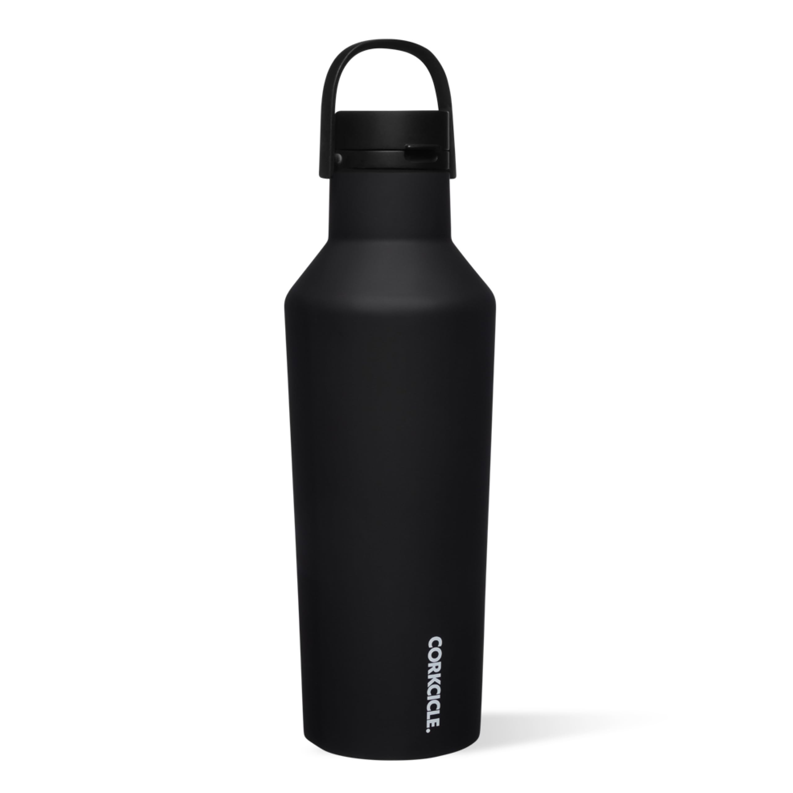 Corkcicle Sport Canteen Insulated Tumbler Black 32 oz Reusable Water Bottle Keeps Drinks Cold for 25 Hours Hot for 12 Hours Cupholder Friendly