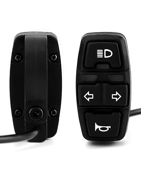 QWORK "QWORK 3-in-1 Motorcycle Headlight & Horn Control Switch - 7/8" Handlebar Switch for Scooters & Electric Bikes" - View 4 of 9