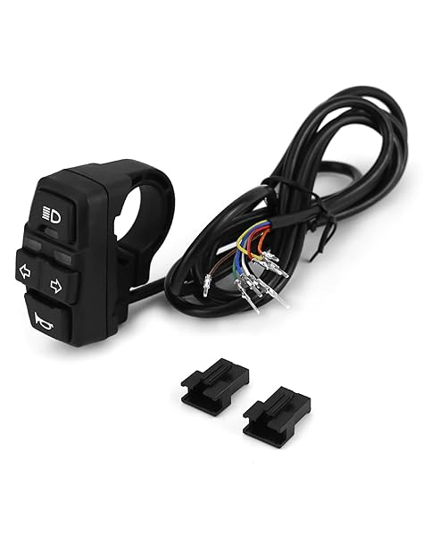 QWORK "QWORK 3-in-1 Motorcycle Headlight & Horn Control Switch - 7/8" Handlebar Switch for Scooters & Electric Bikes" - View 5 of 9