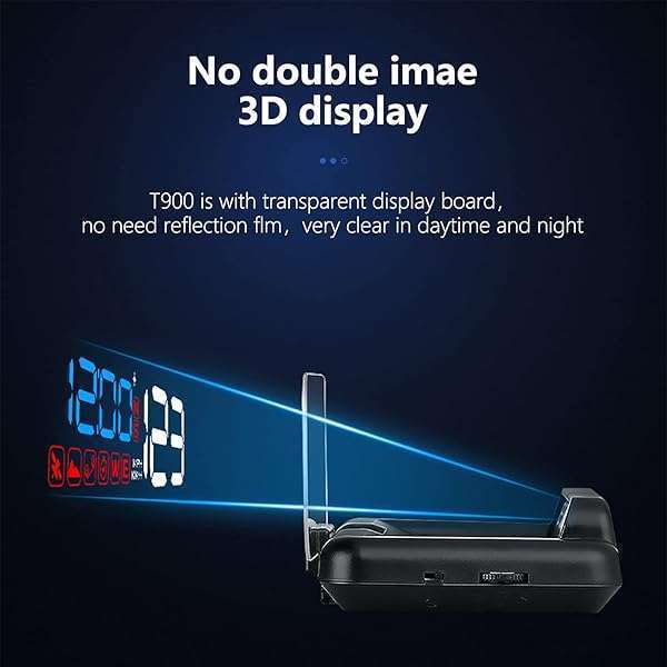 wiiyii Wiiyii T900 Universal Car HUD: Satellite Clock & Driving Stats for All Vehicles - View 5 of 11