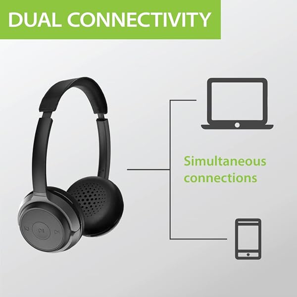 Avantree Avantree Alto Clair 2: Bluetooth Headphones with Noise-Filtering Mic & Dual Link for Clear Calls on PC & Phone - View 5 of 9