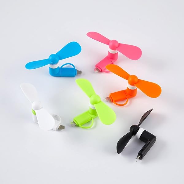 Gfytdxe Gfytdxe Mini Cell Phone Fan 6-Pack: Colorful 2-in-1 Summer Accessory for iPhone, iPad & Android Devices - View 7 of 9