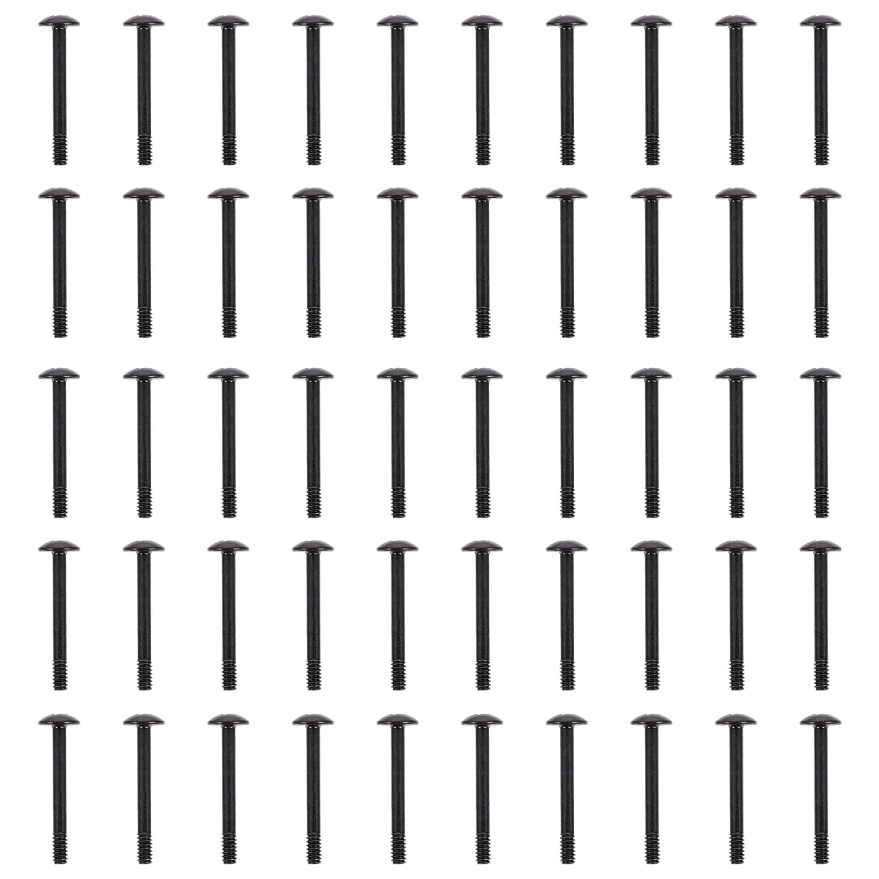 50pcs Computer Case Fan Screws 30mm Long Round Head Tapping Screws Black Compatible with Most PC Cases Easy Installation Quiet Design