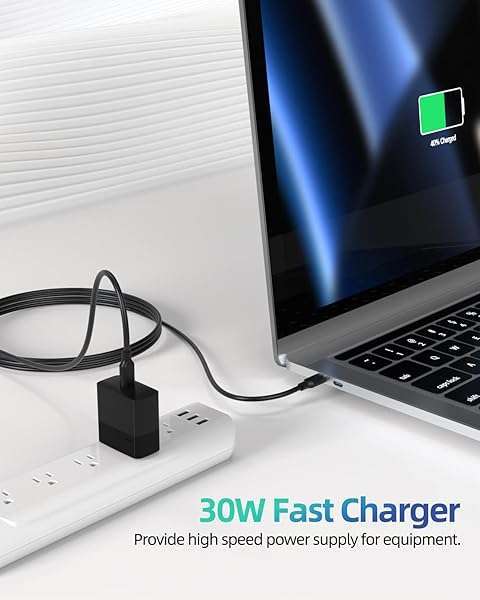 Superer 30W USB C Fast Wall Charger for Samsung Galaxy Z Fold & Flip Series - Includes 6FT Cable - View 6 of 8