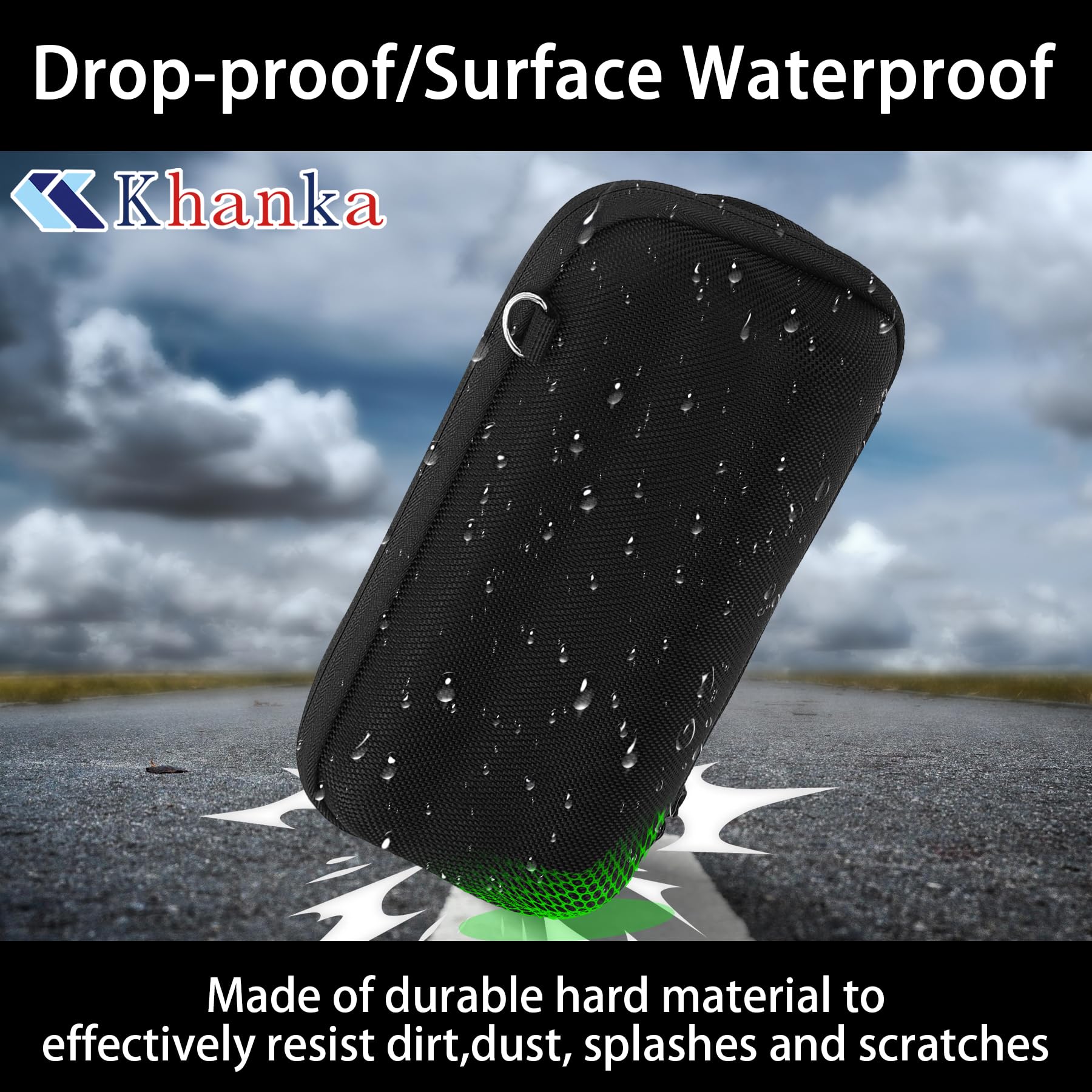 Khanka Hard Travel Case and Silicone Replacement for JBL Flip 6 Waterproof Bluetooth Speaker Black - View 3 of 9